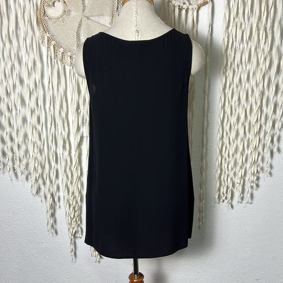 Eileen Fisher Petite Silk Georgette Crepe Boatneck Sleeveless Blouse Size P/S - Picture 4 of 8